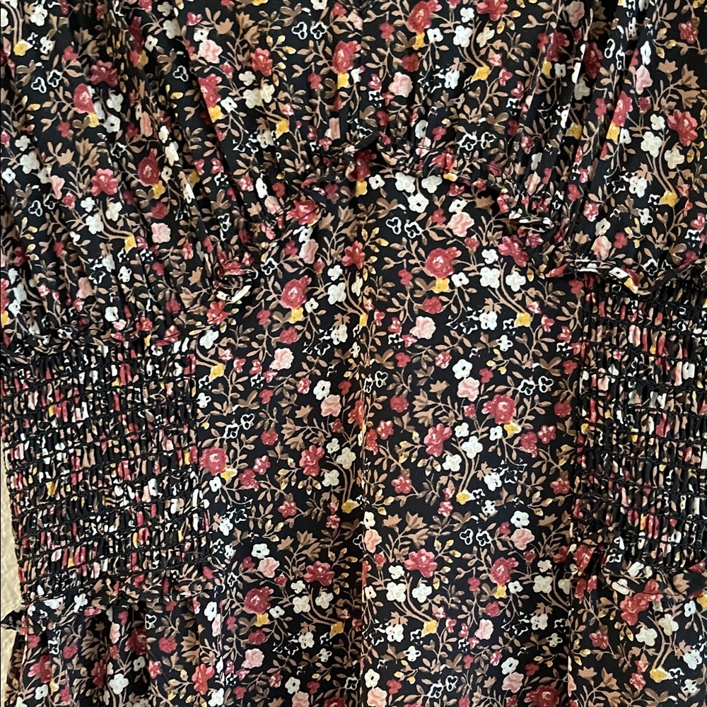 Max Studio Black Floral Midi Dress - Picture 5 of 8